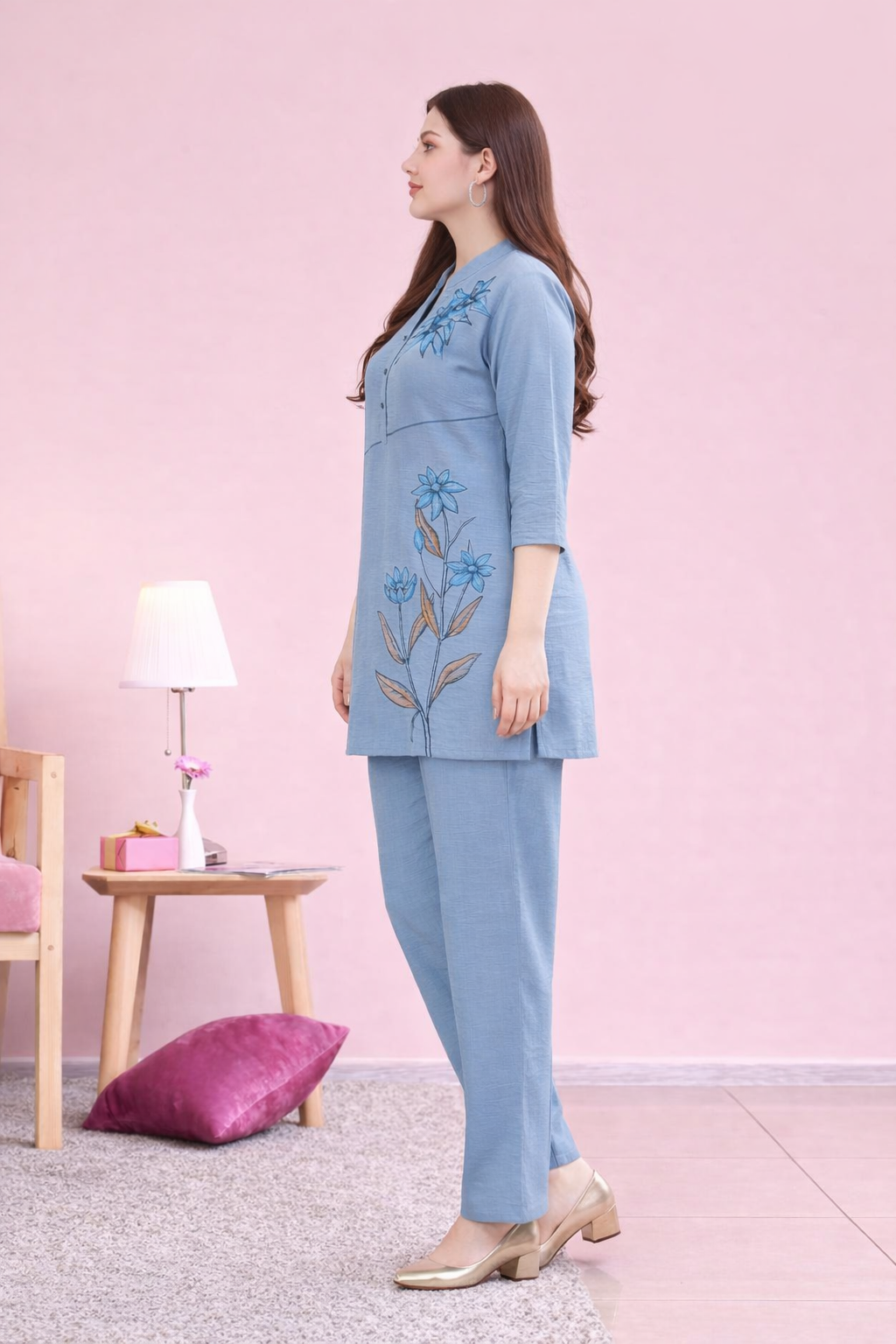 Blue Petal Loungewear Set