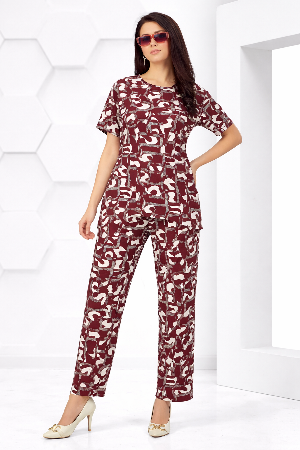 Burgundy Wave Lounge Set