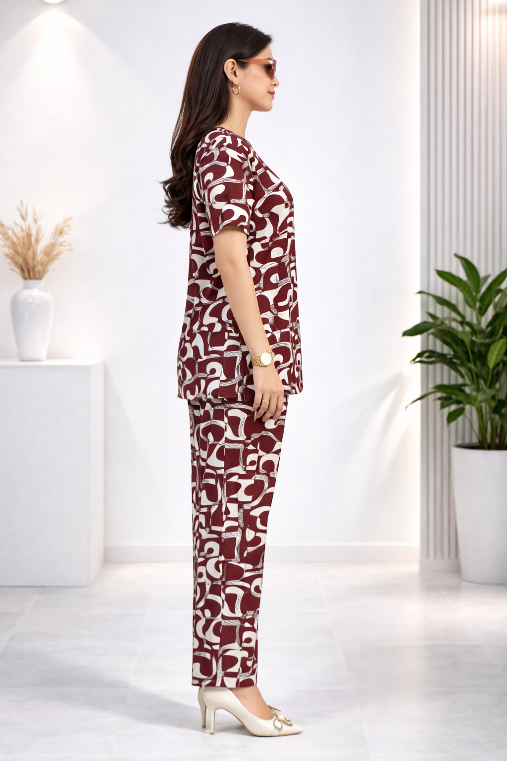 Burgundy Wave Lounge Set