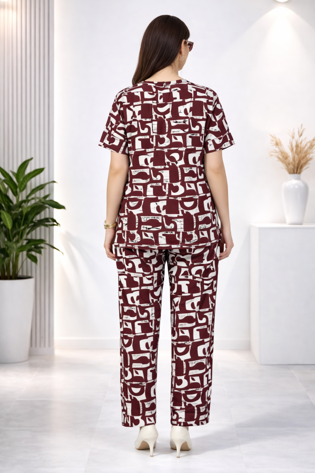 Burgundy Wave Lounge Set