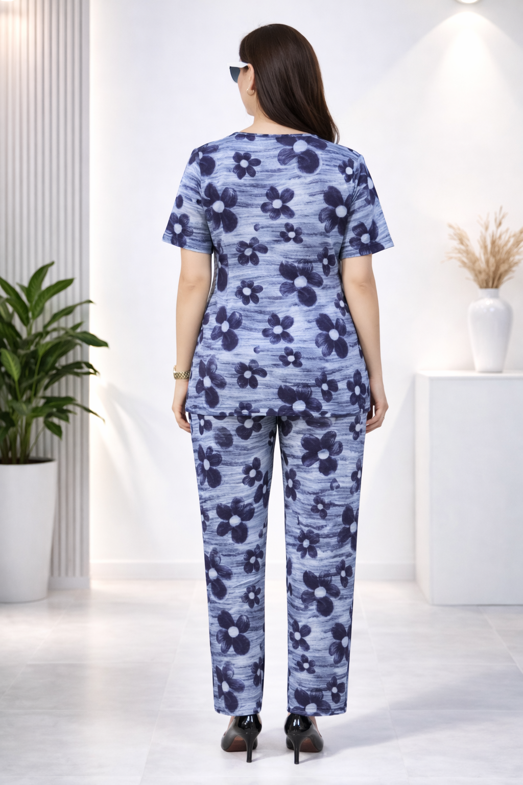 Indigo Floral Lounge Set