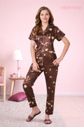 Floral Satin Short Sleeve Pajama Set