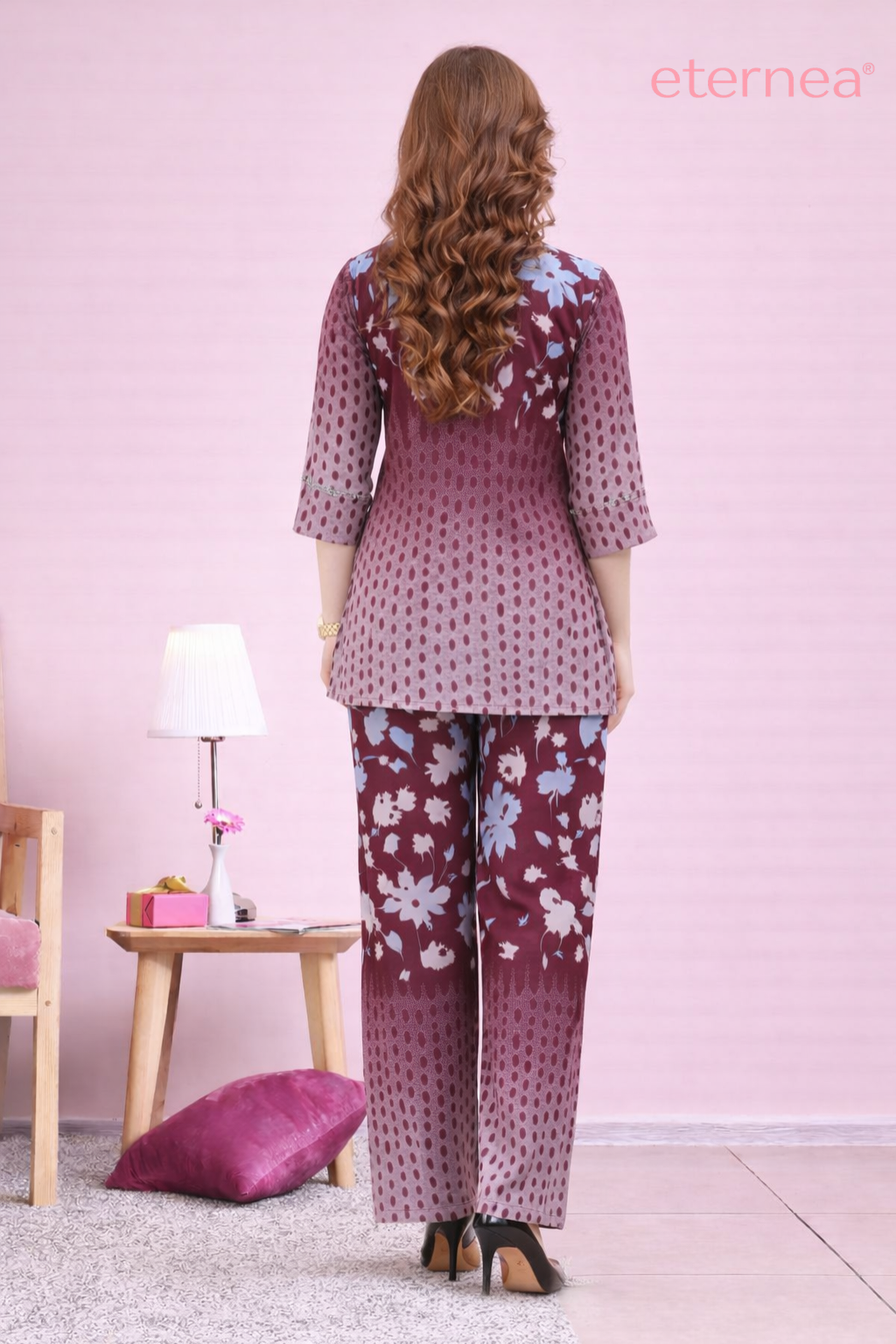 Wine Blossom Printed Set