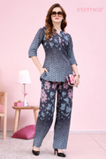 Indigo Charm Printed Set
