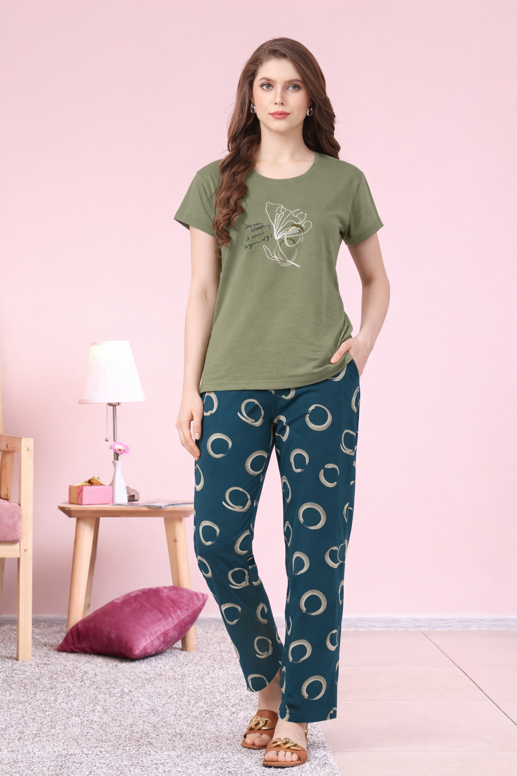 Olive Aura Lounge Set