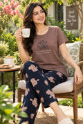 Brown Discover Bloom Nightsuit Set